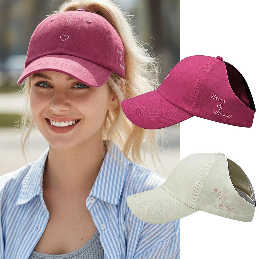 Running Gear Hat - Bestickter Sonnenblendschutz mit Herz-Motiv für Damen