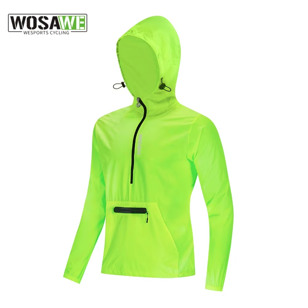 Reflective Running Jacket - WOSAWE Winddichte Laufjacken mit Kapuze, reflektierend,