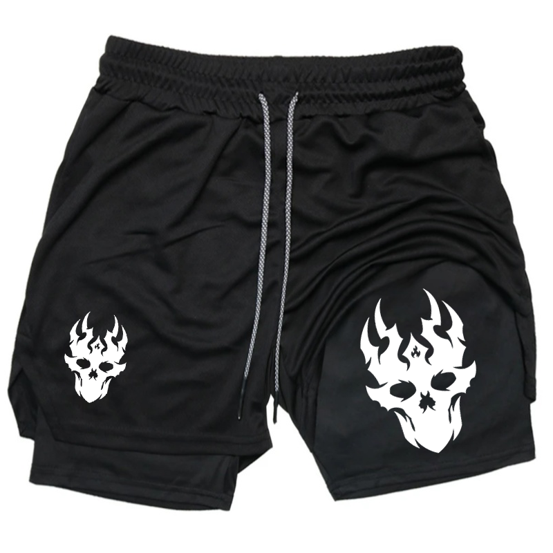 Running Gear Cool - Coole bedruckte Herren-Sommer-Schnelltrocknende Doppellagen-Sportshorts, atmungsaktive, dehnbare,