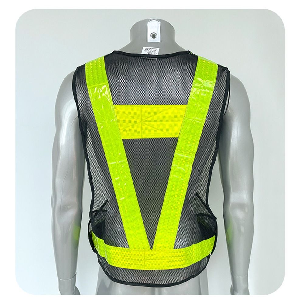 Reflective Running Jacket - V-förmige reflektierende Weste, Gitter, reflektierende Riemen,