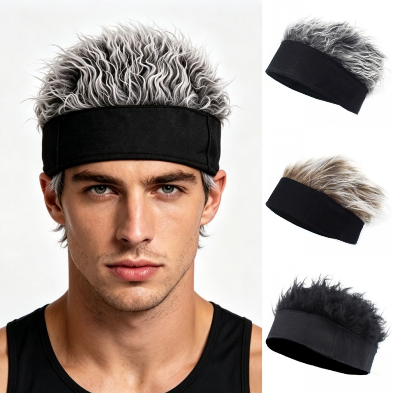 Running Gear Hat - Unisex Synthetische Perücke mit Spikes, Haarband-Mütze,
